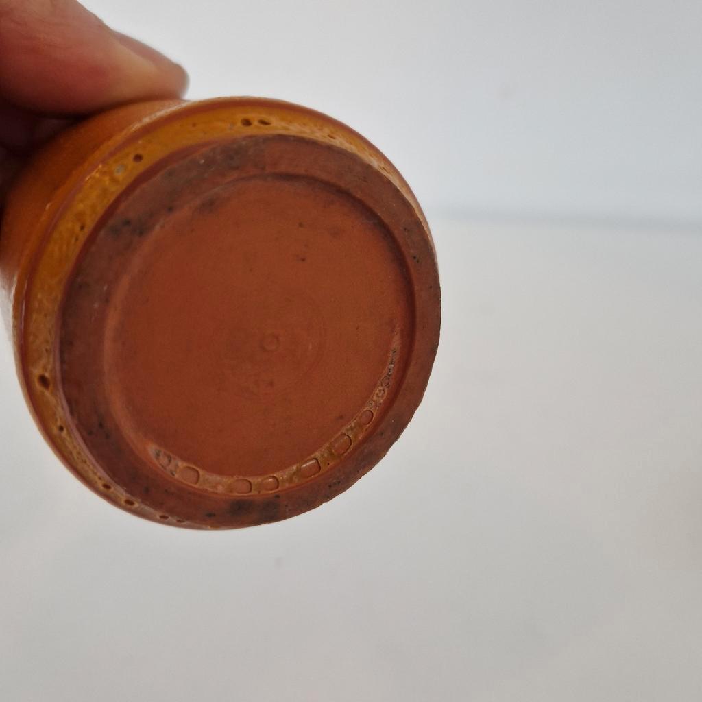 70's Vintage Bloempotje Oranje Minipotje Kamerplant Pot image 3