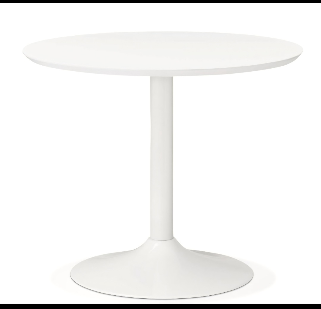 Witte Ronde Tulptafel In Perfecte Staat Doorsnede 90 Cm image 2