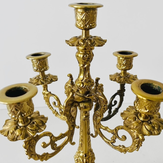 Gotische Messing Candelabra Met Vijf Armen Barok image 5