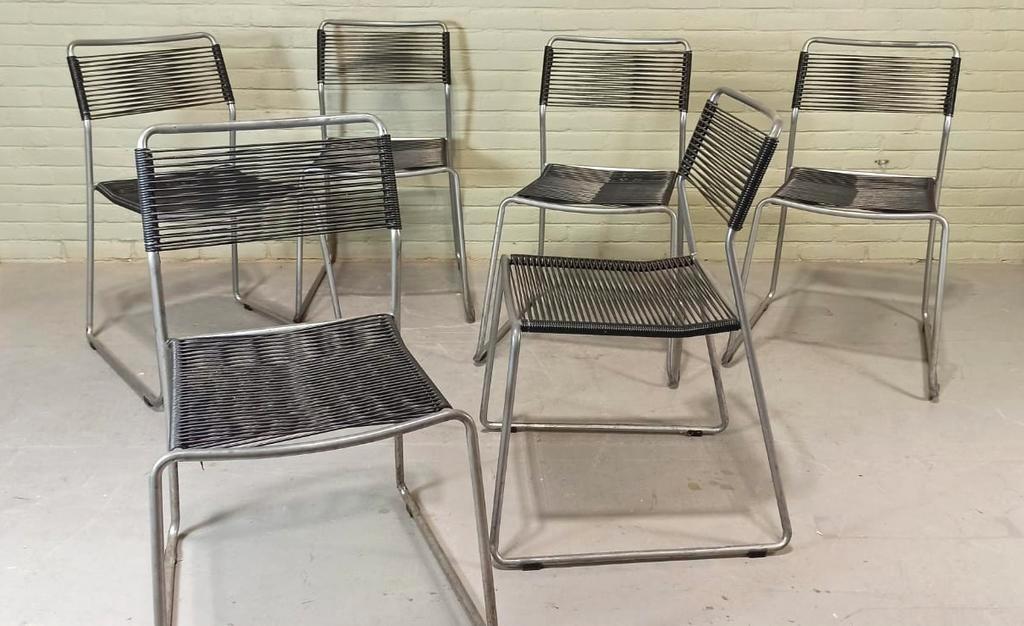 Set Van 6 Melker Spaghetti Stoelen, Lisa Norinder Voor Ikea image 2
