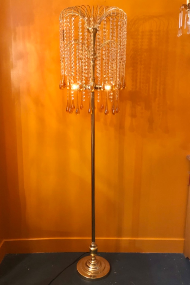Grote Teardrop Murano Vloerlamp Staande Lamp Goud Bruin image 2