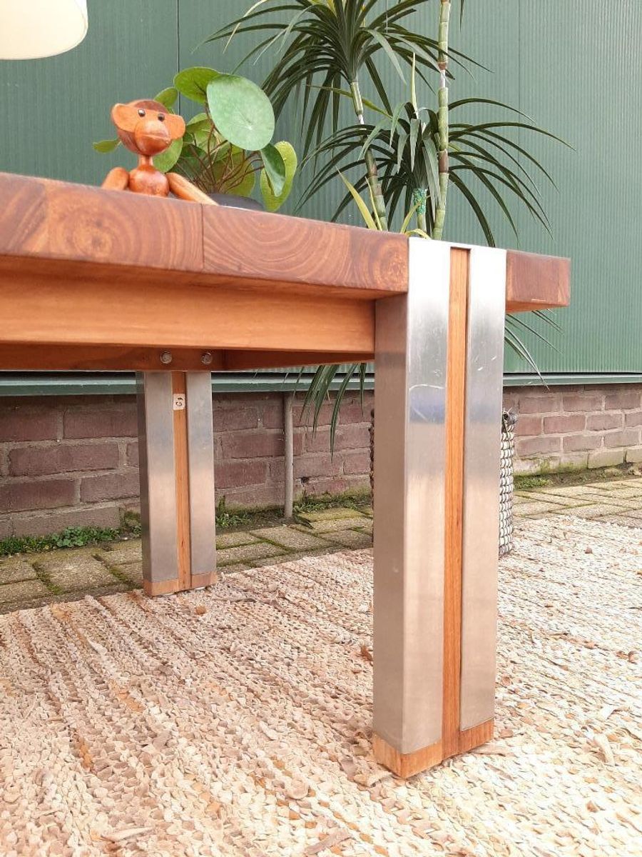 Teakhouten Bijzettafel 60 X 60 Plantentafel Salontafel image 2