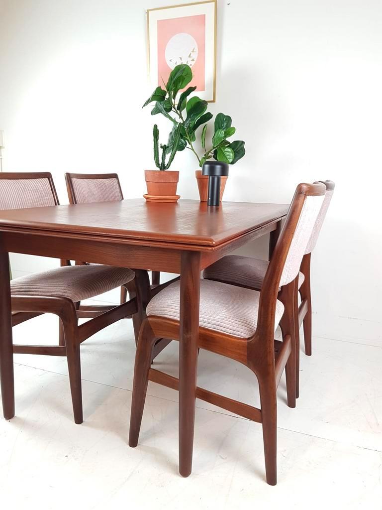 Vintage Teakhouten Uitschuifbare Eettafel | Tafel image 4