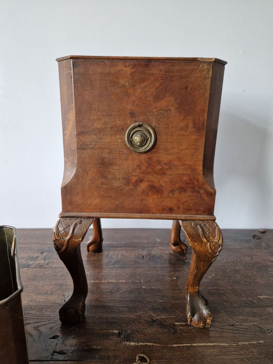 Chippendale-stijl Mahoniehouten Plantenbak / Kolenkit Met Klauwpoten – Ca. 1900 image 8