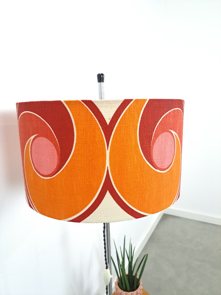 Jaren 70 Vloerlamp Met Gekleurde Kap En Fineer Voet image 12