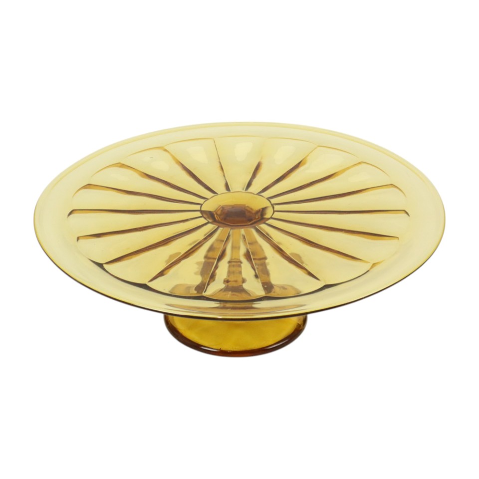 Art Deco Amber Taartschotel Depression Glass Verrerie Scailmont image 6