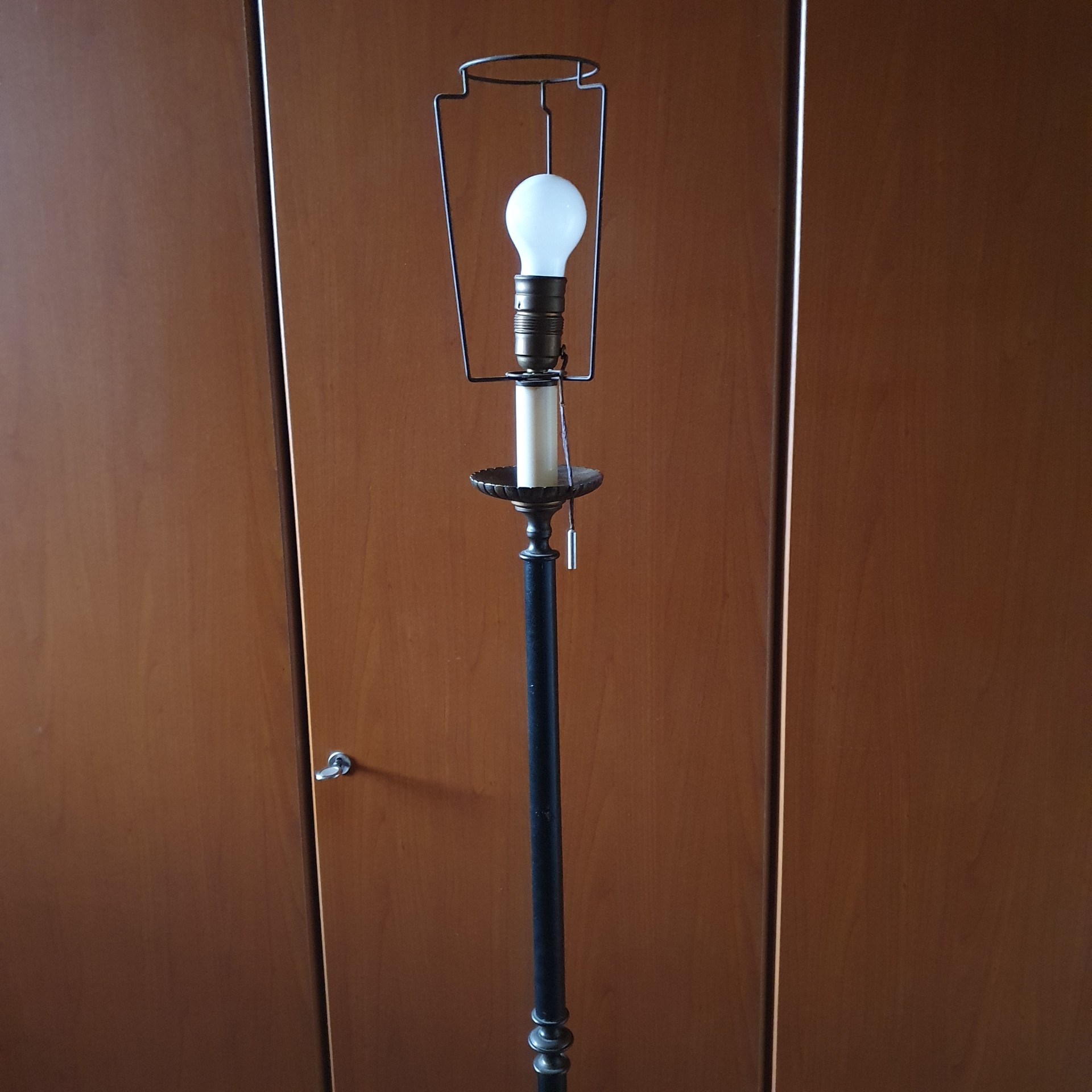 Klassiek - Vloerlamp - Staande Lamp - Met Leder Omkleed -1950 image 7