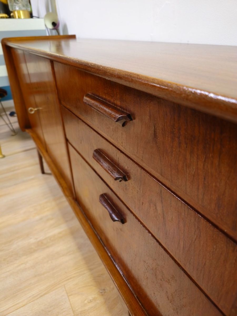 Vintage Teak Fineer Dressoir Lowboard Kast Kastje image 3