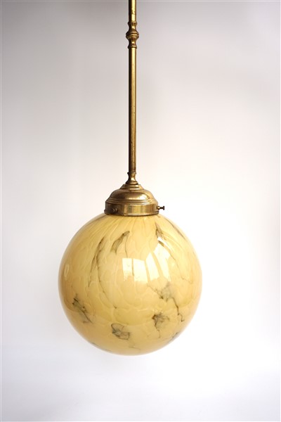 Art Deco Glazen Hanglamp Gemarmerd image 2