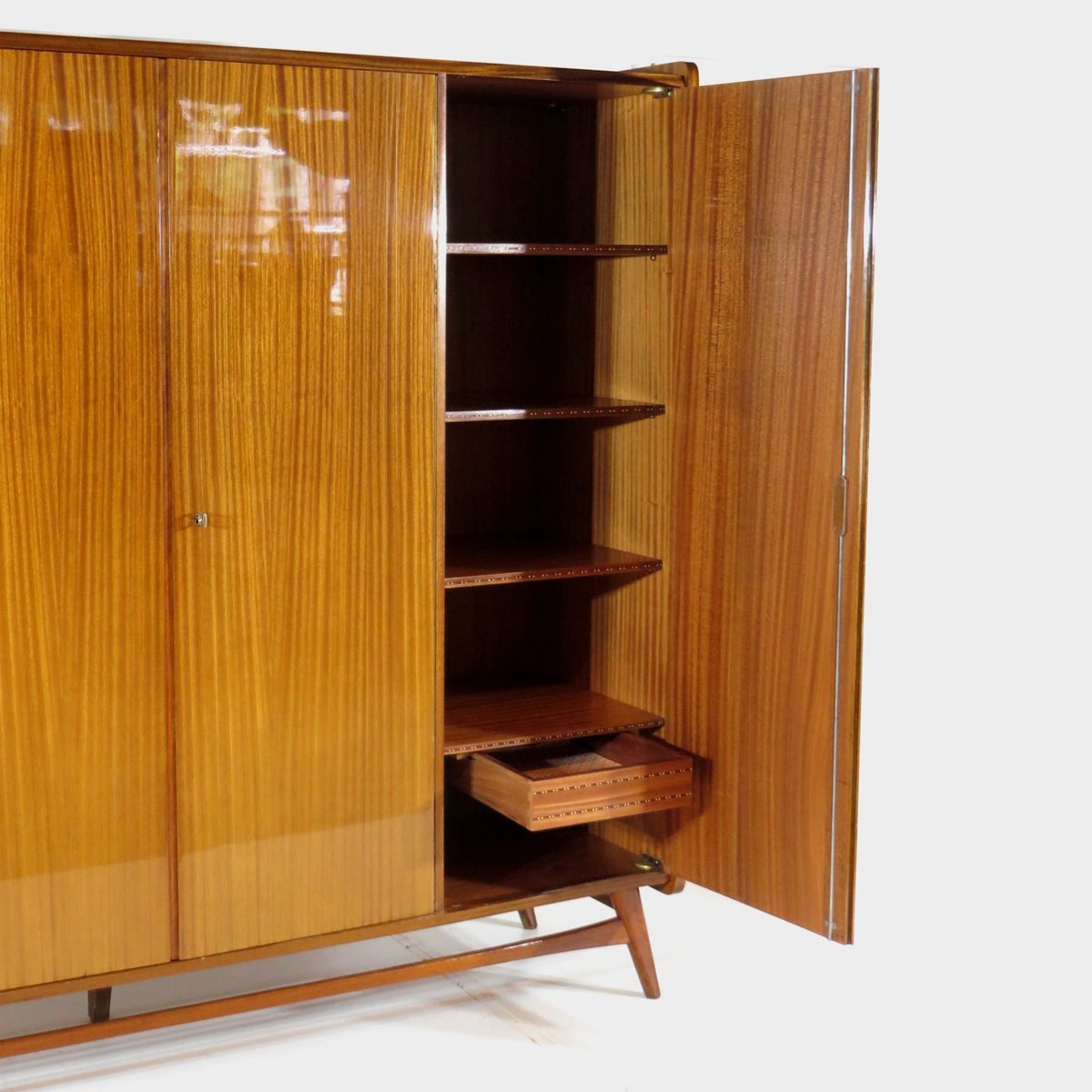 Vintage Scandinavisch Design 4-deurs Kledingkast In Teak, 1960s image 8