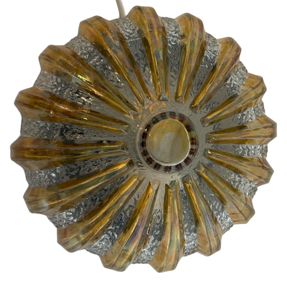Ceiling Mounted (Or Wall Mounted) Lamp With Pressed Glass - Sconce - Midcentury Modern image 4