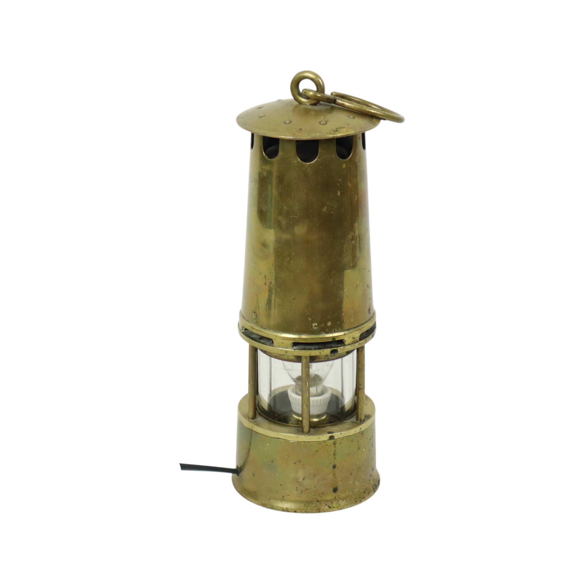 Oude Messing Mijnwerkerslamp Memorabilia Mijn 26cm image 9