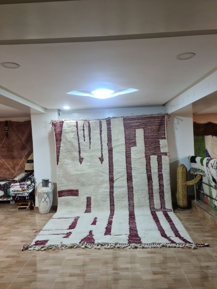 Authentiek Marokkaans Berber Beni Ourain Tapijt 300X200 Cm - 100% Wol, Handgemaakt image 3