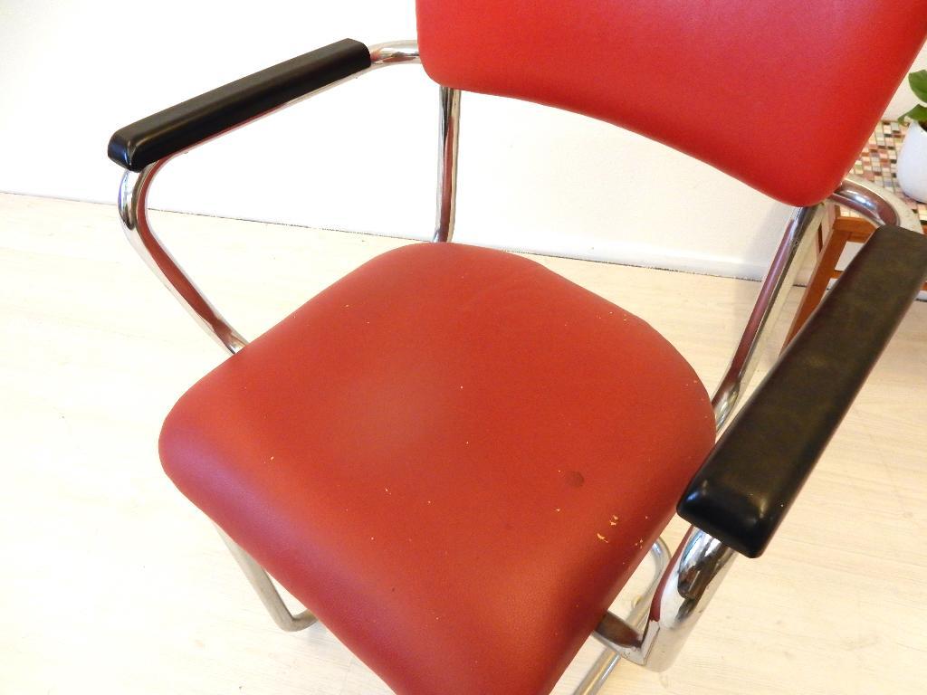 Vintage Stoel Industrieel Gispen Stijl Eetkamerstoel Chroom image 7