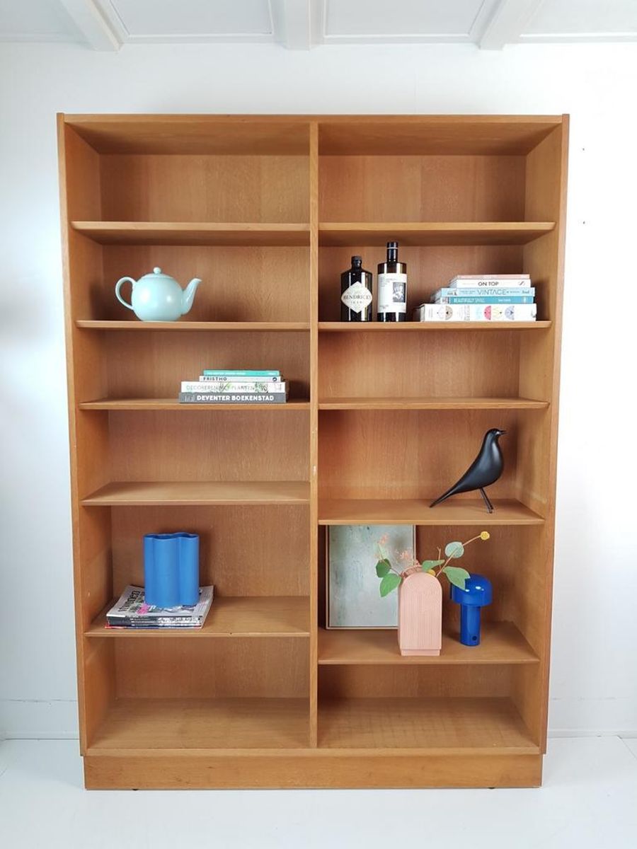 Vintage Grote Eiken Boekenkast Deens | Fineer Oak Danish image 10