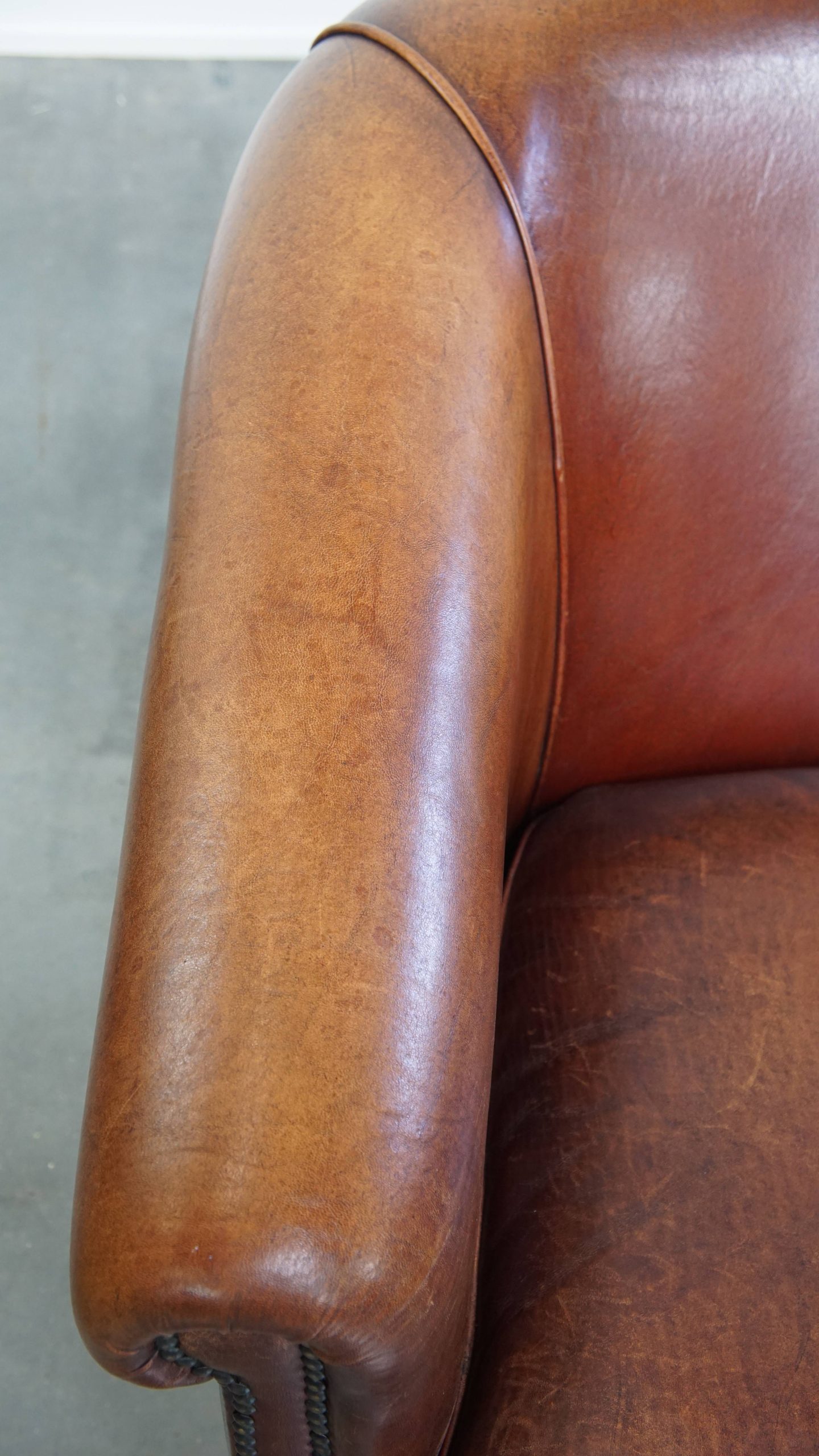 Comfortabele En Luxe 2 Zits Clubbank Gemaakt Van Schapenleer image 8