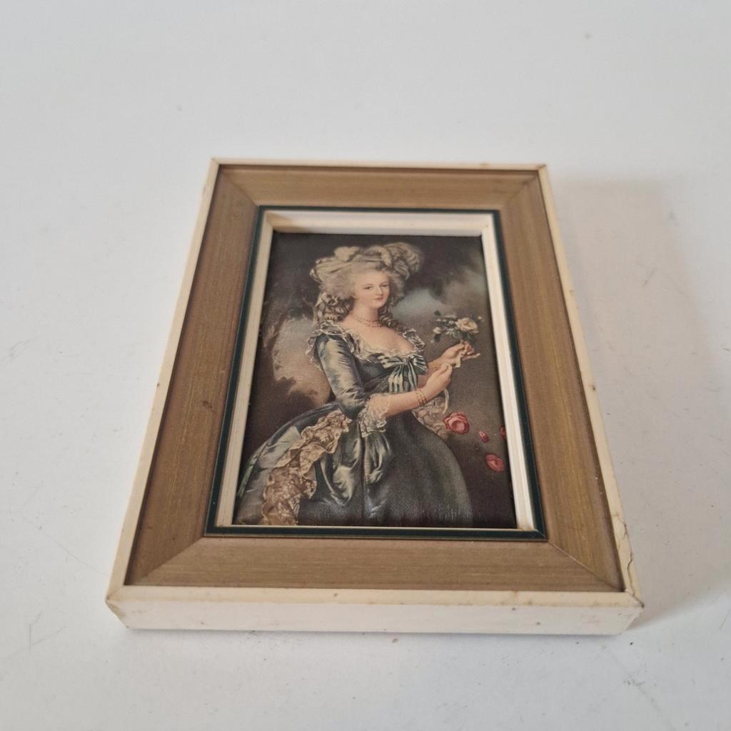 Vintage Zijde Lijstje Kitsch Mini Schilderijtje image 3