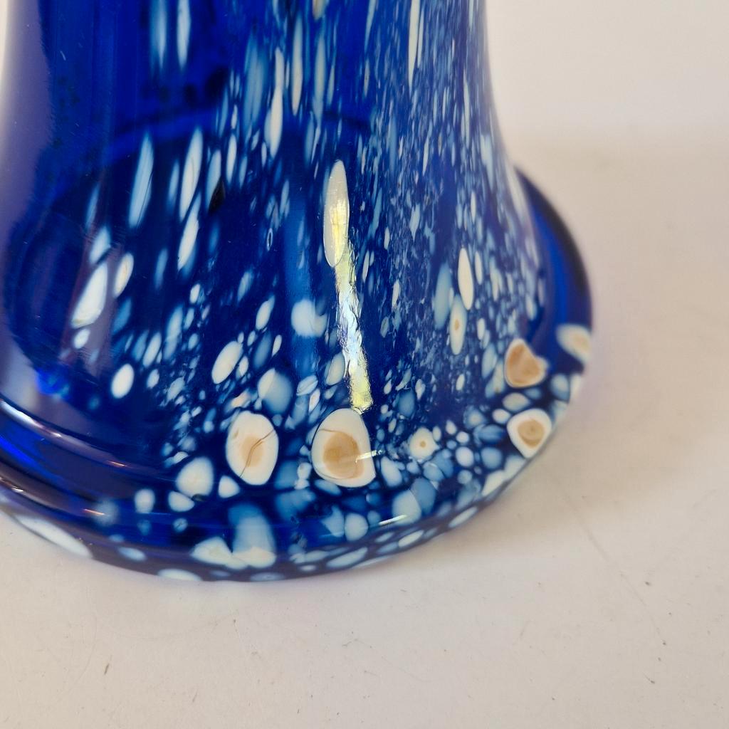 Mondgeblazen Vintage Blauwe Vaas Murano Stijl image 6