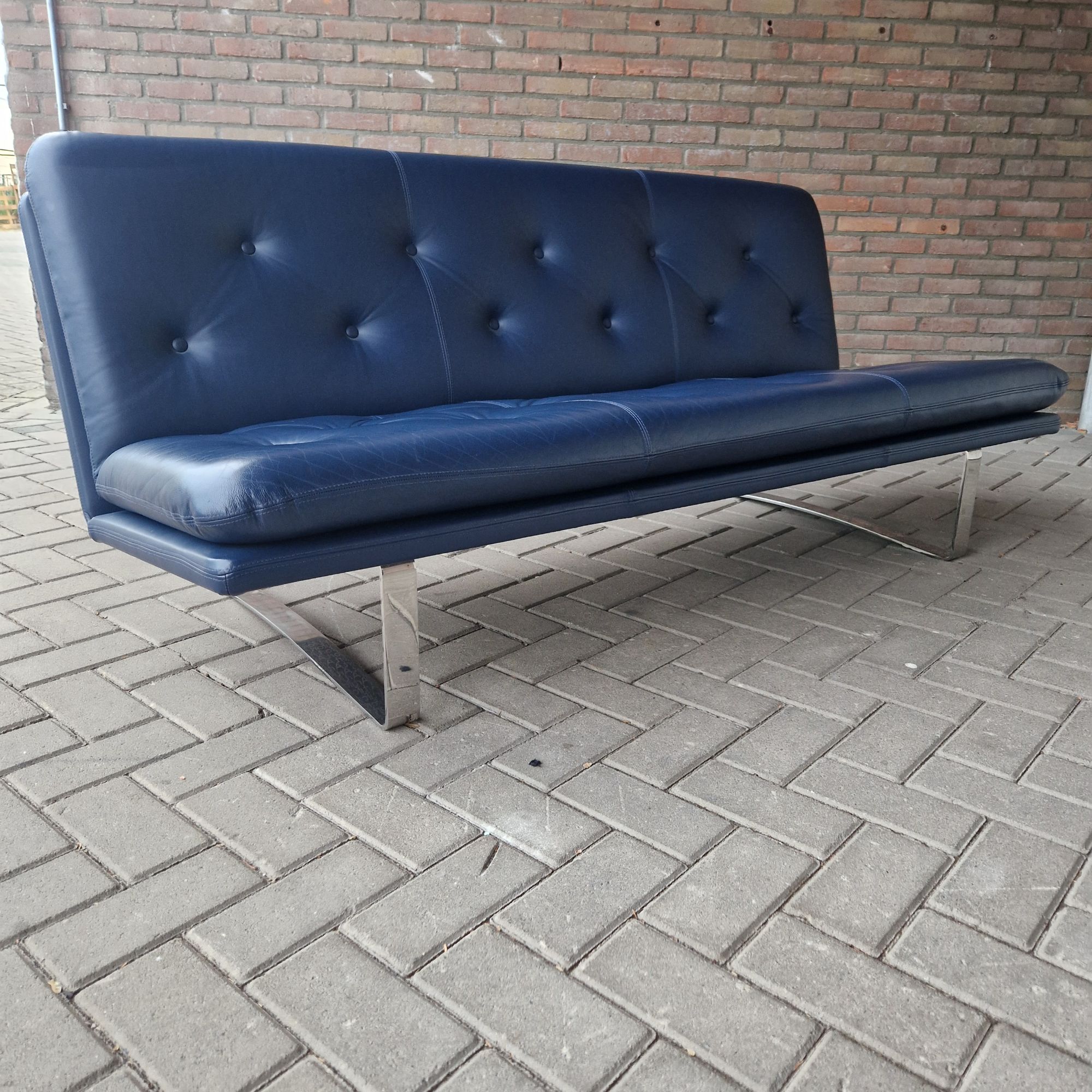 Artifort C684 Vintage Bank Artifort Leren Bank Blauwe Bank Kho Liang Le Bank image 2