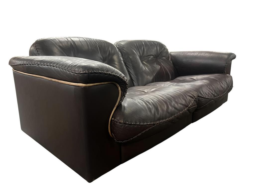 Vintage Chocoladebruine Lederen Tweezit Ds101 Door De Dede image 4