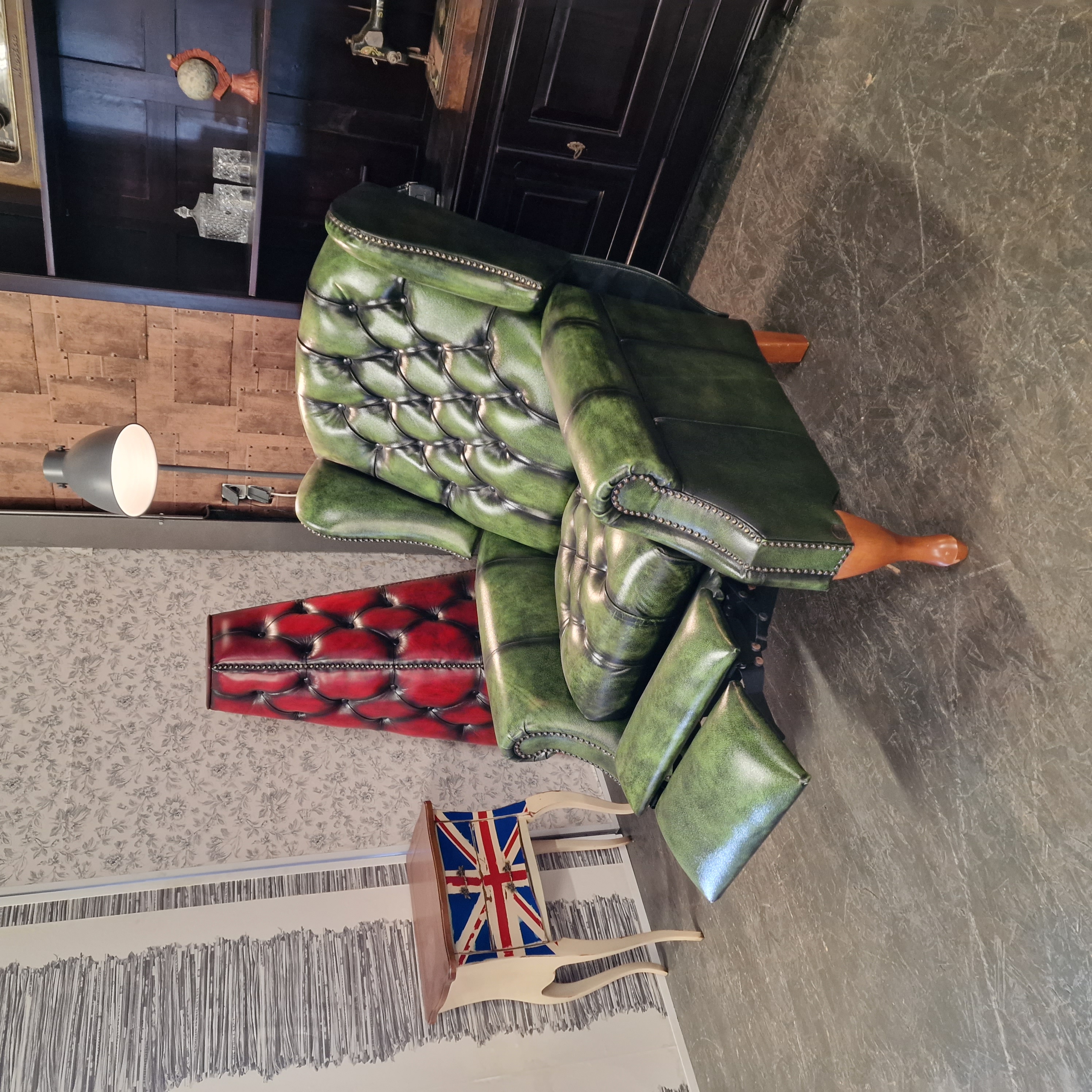 Chesterfield Lazychester Relaxfauteuil (m) - Antiek Limoen Groen Met Knopenzit image 4