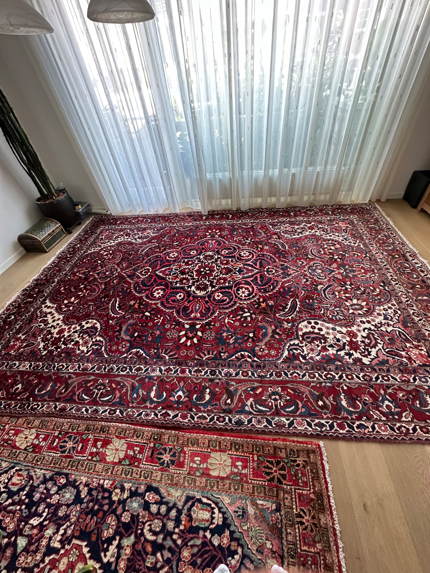 Groot Authentiek Perzisch Tapijt – Dieprood | Handgeknoopt | 390x260 Cm image 2