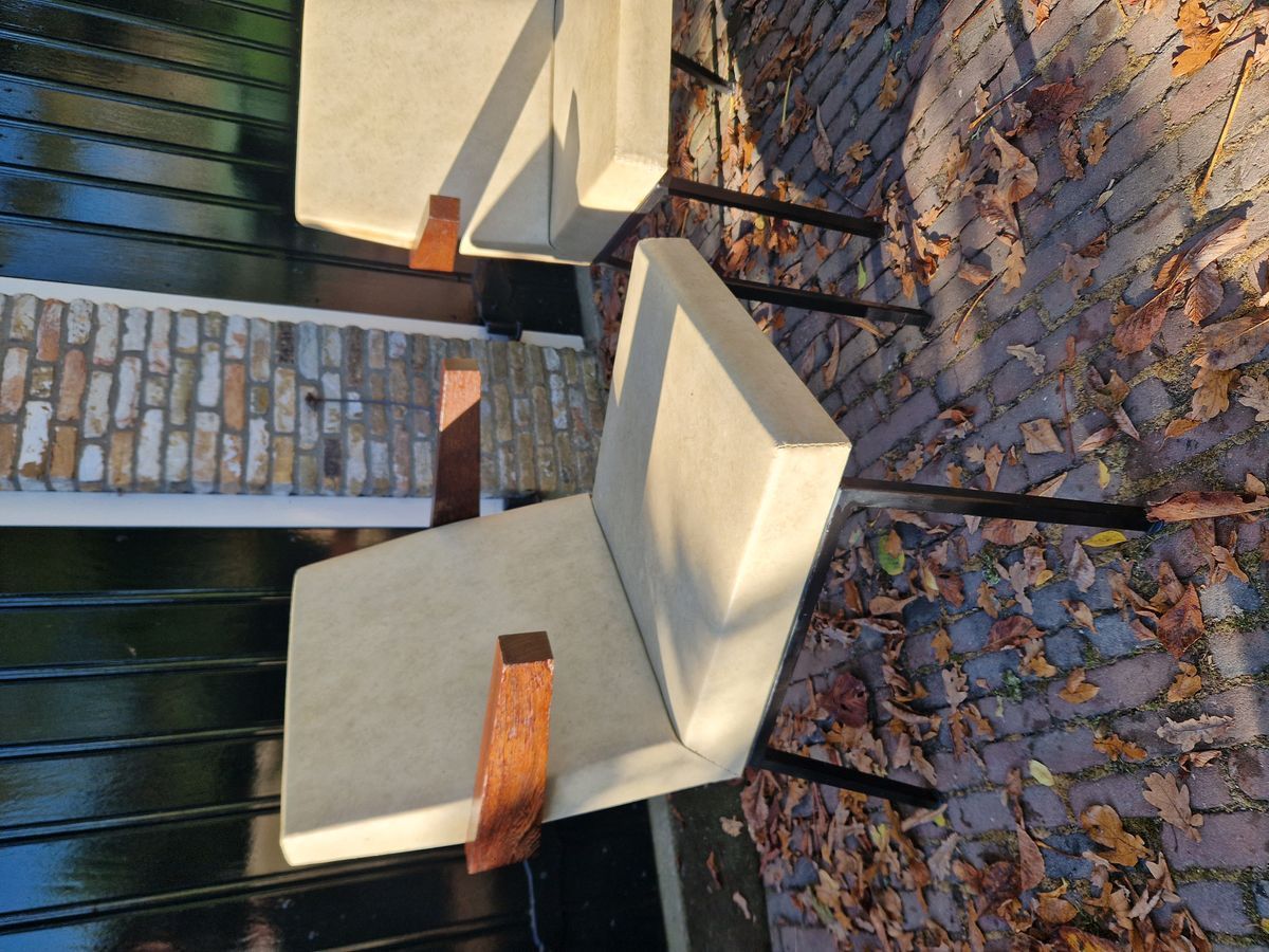 Mid-century Strakke Design Fauteuils In Originele Goede Staat image 7