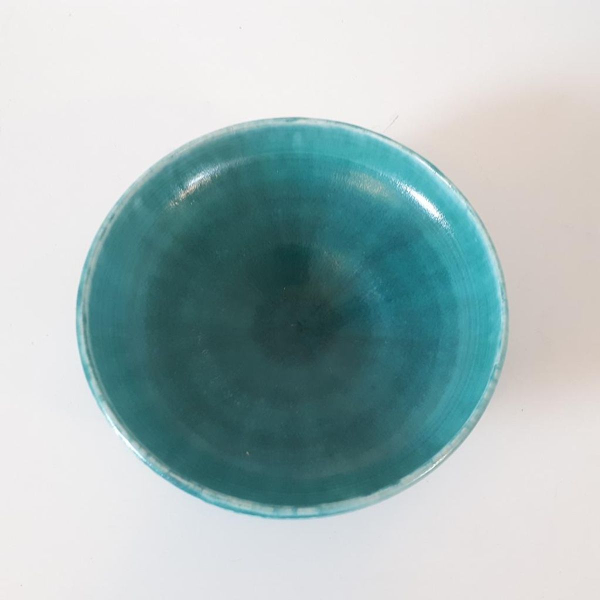 Vintage Schaal Blauw Groene Keramieke Schaal Gemerkt image 7