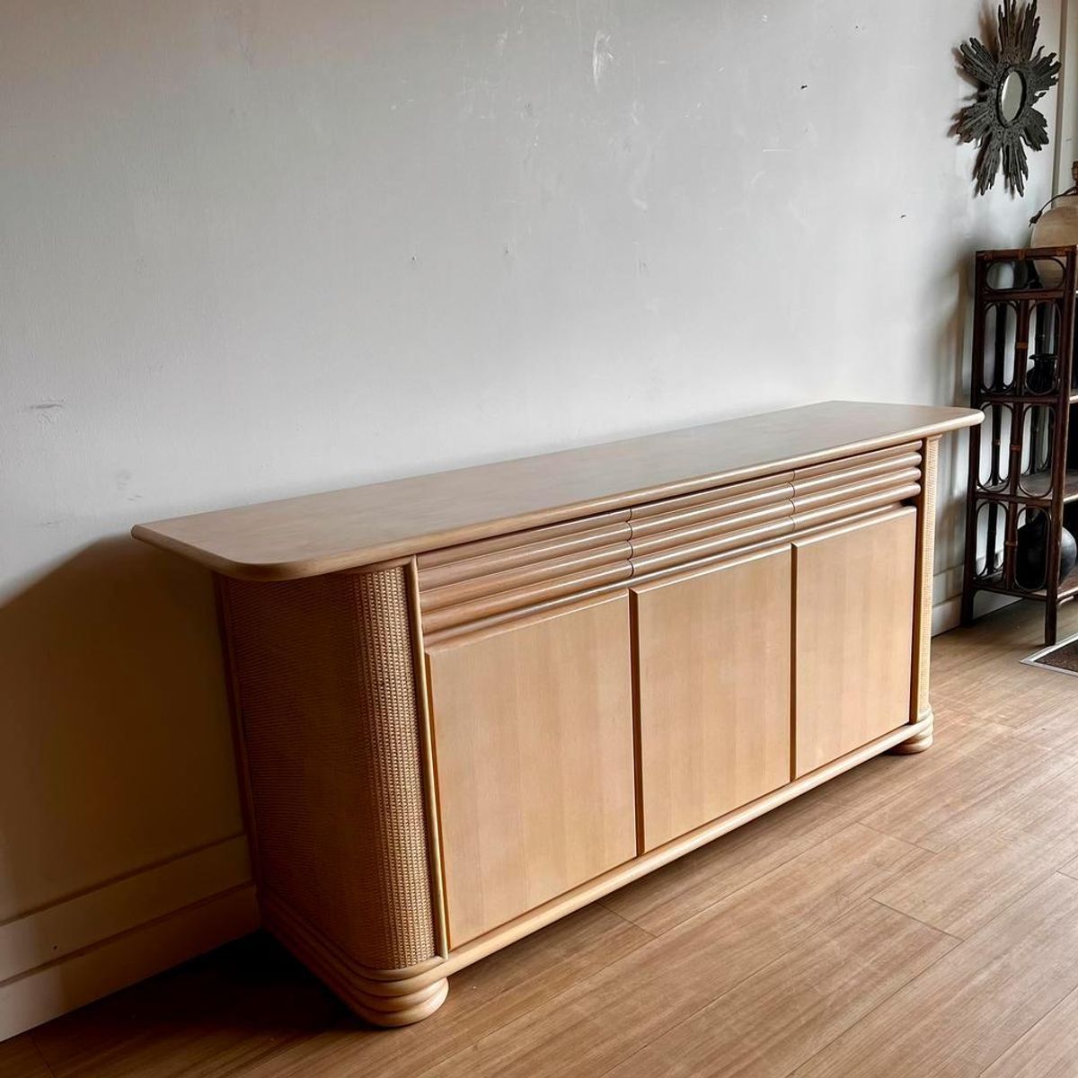 Sale Italiaans Bamboe Rotan Sideboard Dressoir Vintage image 3