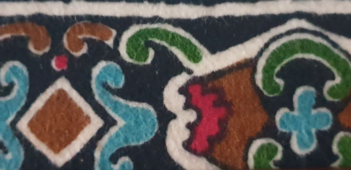 Groot Mid Century Pluche / Velvet Wandkleed Wolven Jacht image 8