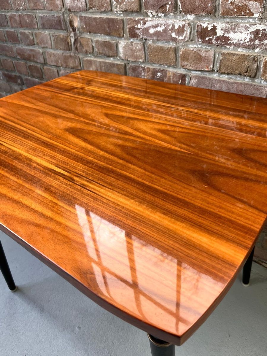 Vintage Hoogglanzende Houten Cocktailtafel, Salontafel Jaren 60, Mid Century Bijzettafel. image 14