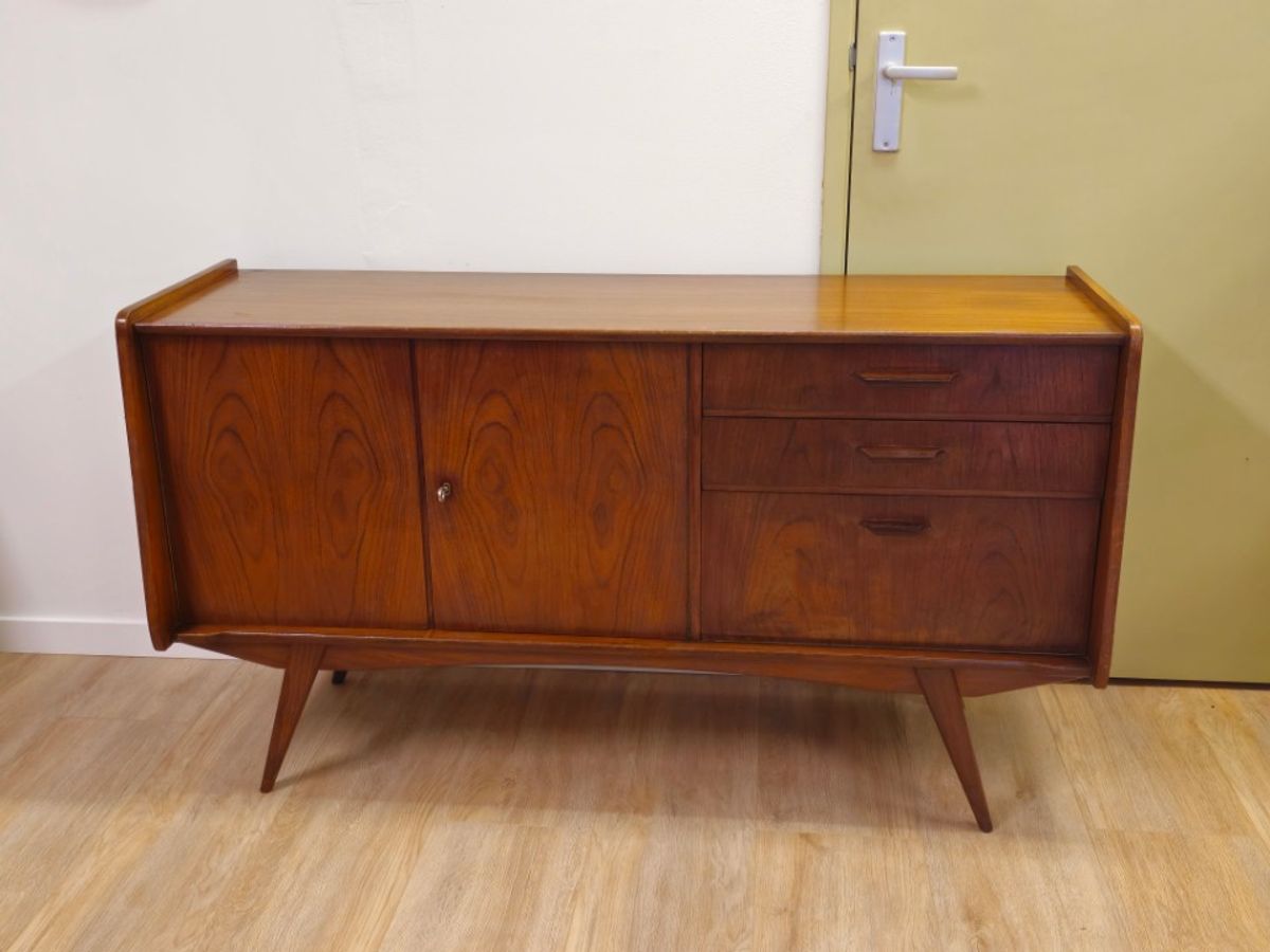 Vintage Teak Fineer Dressoir Lowboard Kast Kastje image 18