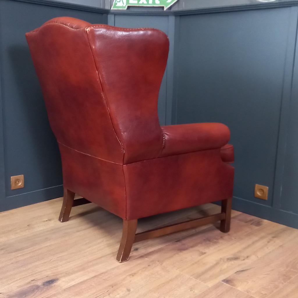 Grote Schapenleren Vintage Engelse Oorfauteuil image 7