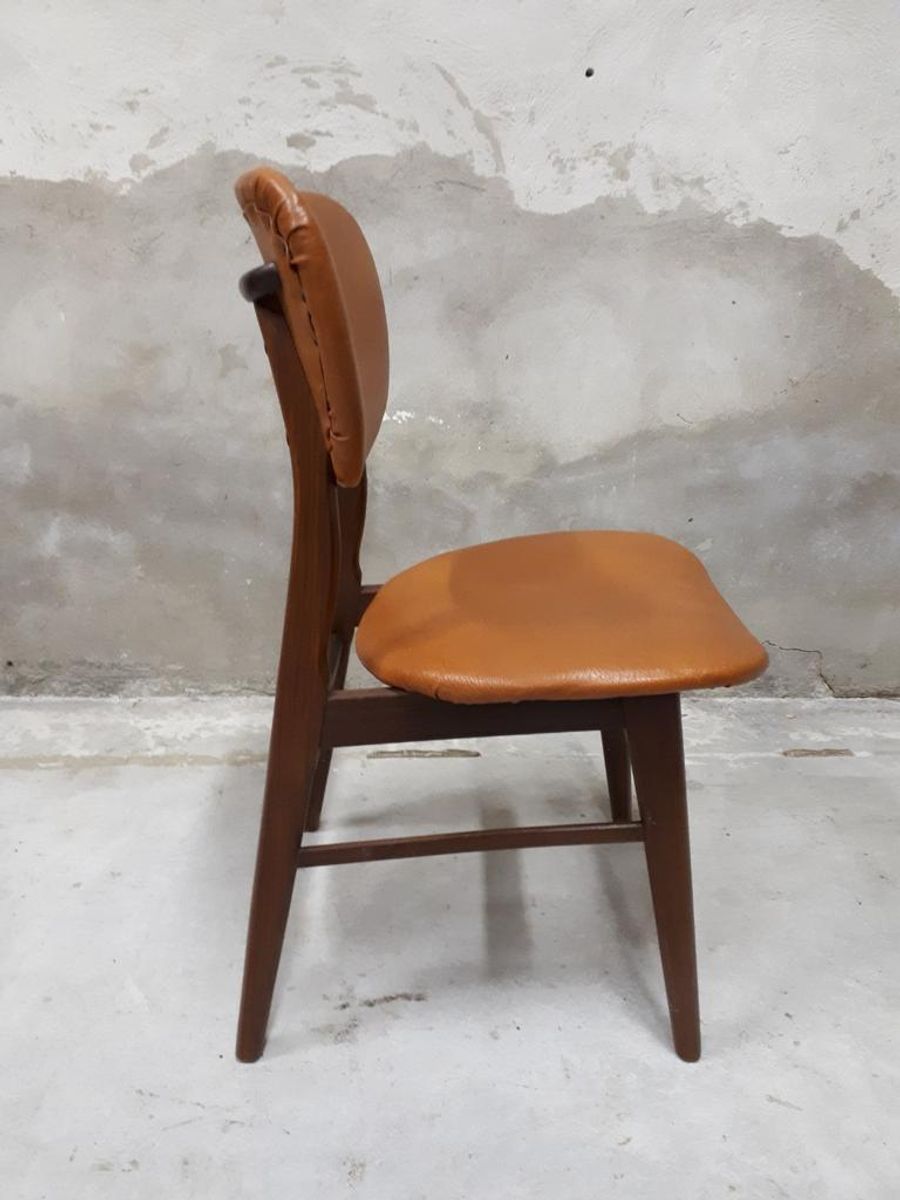 * Vintage Stoel Louis van Teeffelen Eetkamerstoel Bureaustoel image 4