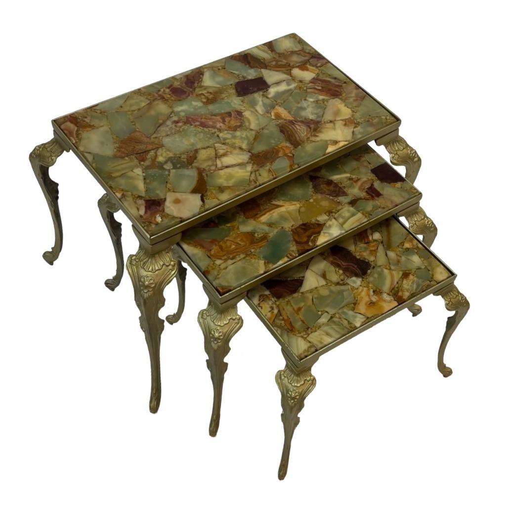 Vintage Set Nesttafels Onyx Marmer Jaren 60 Bijzettafeltjes image 19