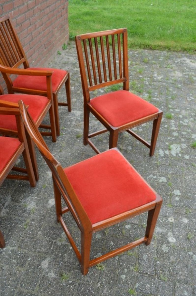 Schuitema Jugendstil Stoelen 6 Stuks Eiken Stoelen image 2
