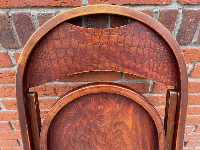 Thonet Cosmos B751 Klapstoel. Zeldzaam Krokodillenreliëf. image 9