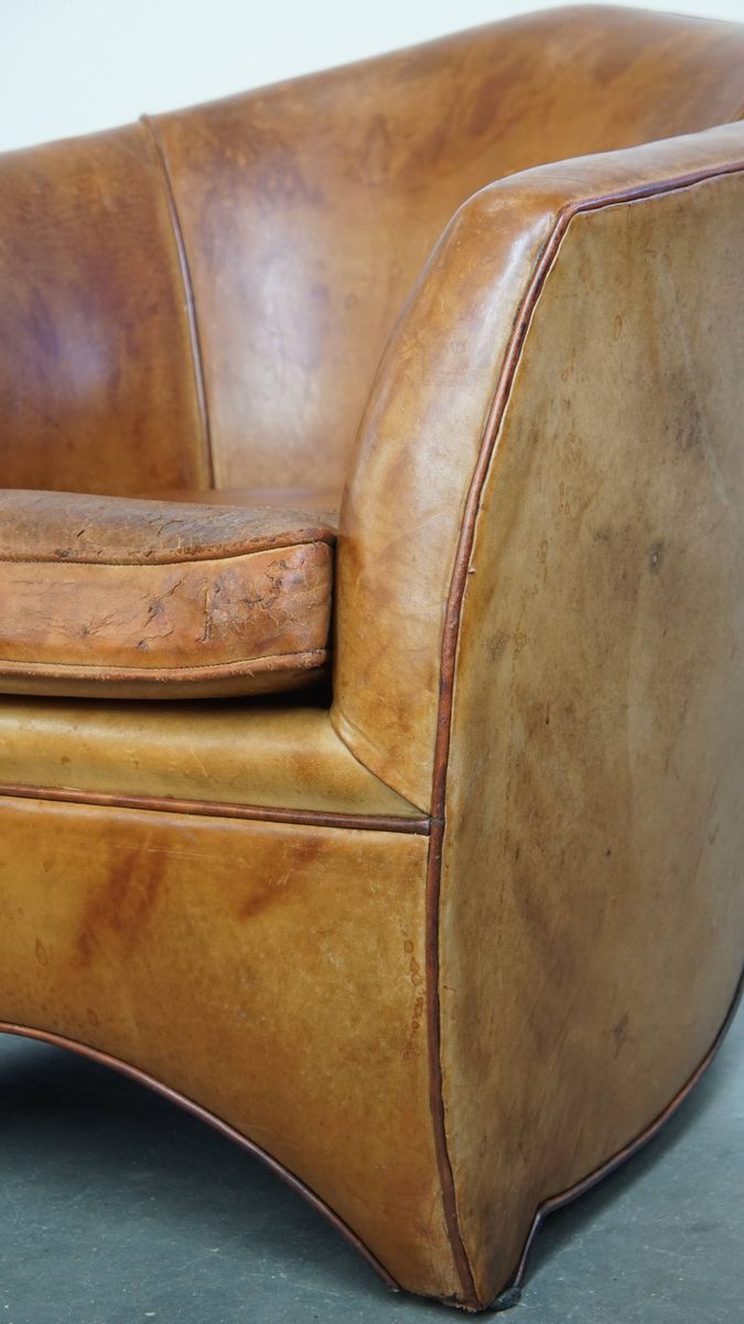 Geweldige, Unieke Vintage Schapenleren Design Fauteuil Van Bart van Bekhoven image 10