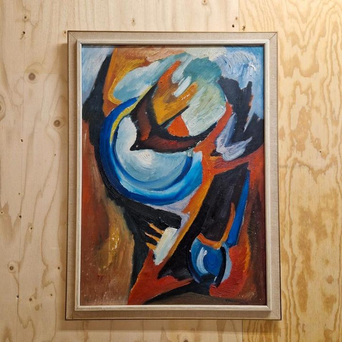 Mid Century Schilderij Geleefd Kunst Op Doek image 2