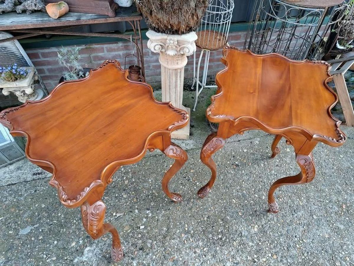 Klassieke Mahoniehouten Bijzettafel, Plantentafel, Console, image 7