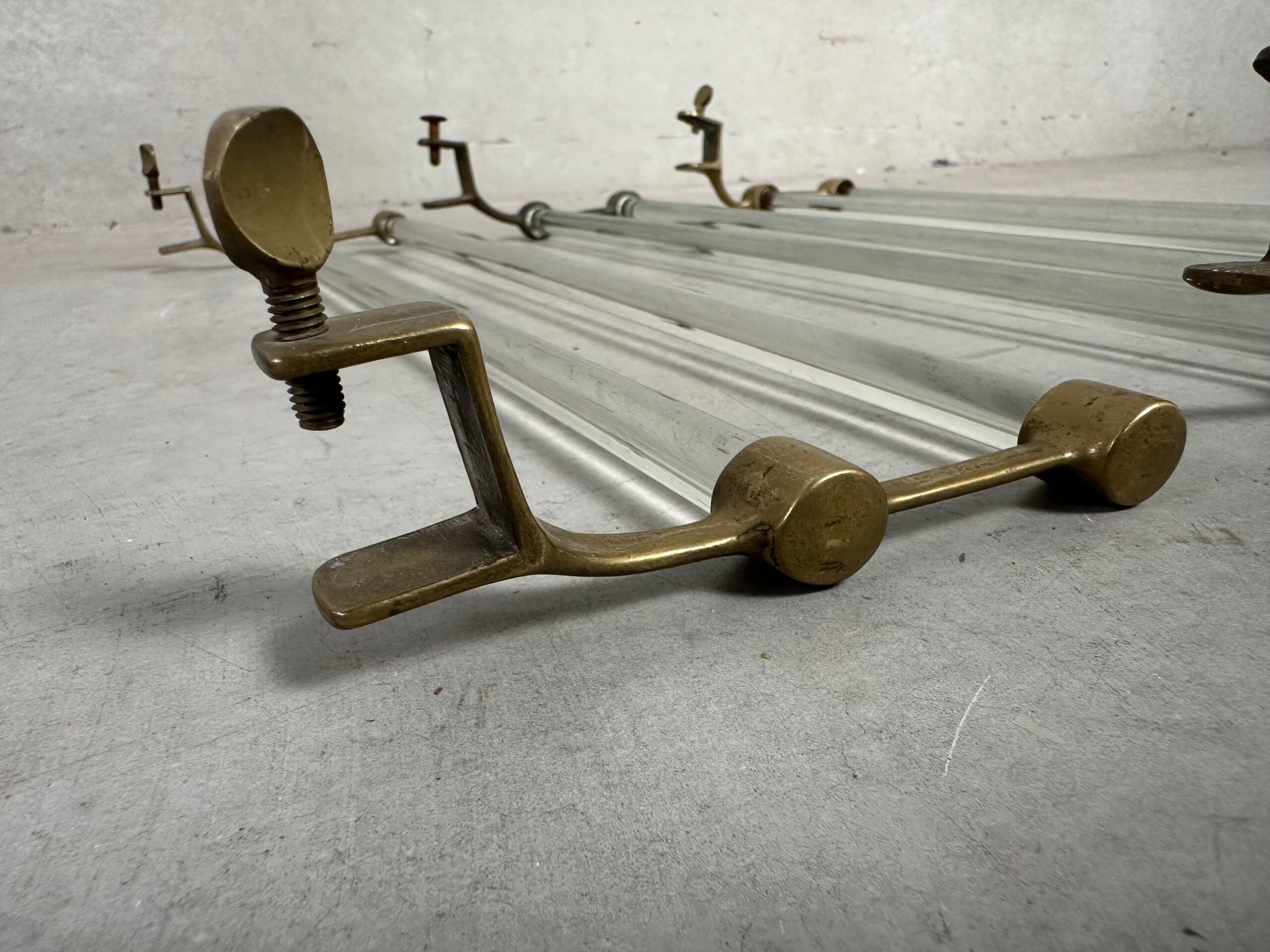 Art Deco Handdoekhouder – Glas En Messing image 8