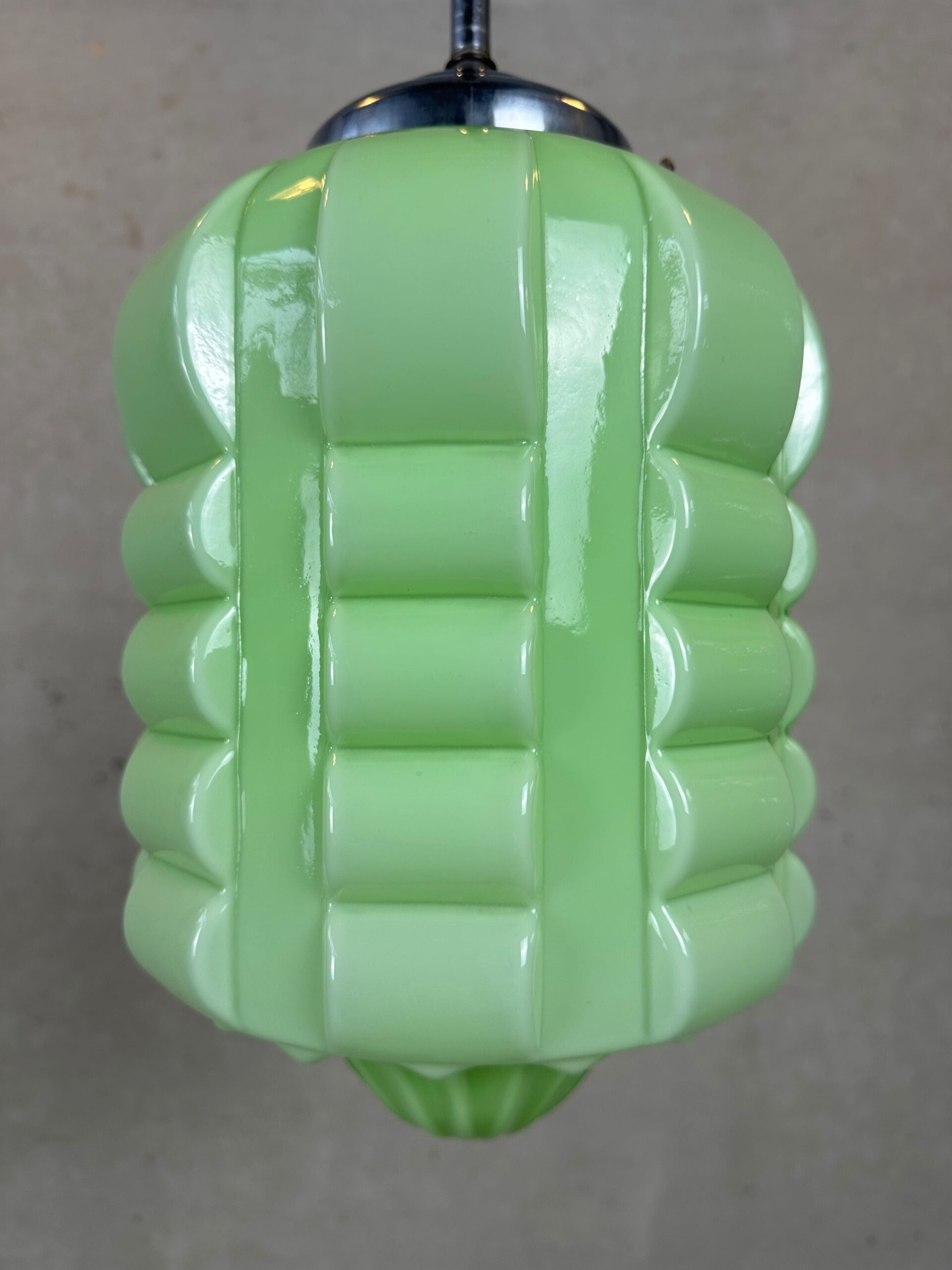 Art Deco Hanglamp ‘skyscraper’ – Opaline Groen image 5