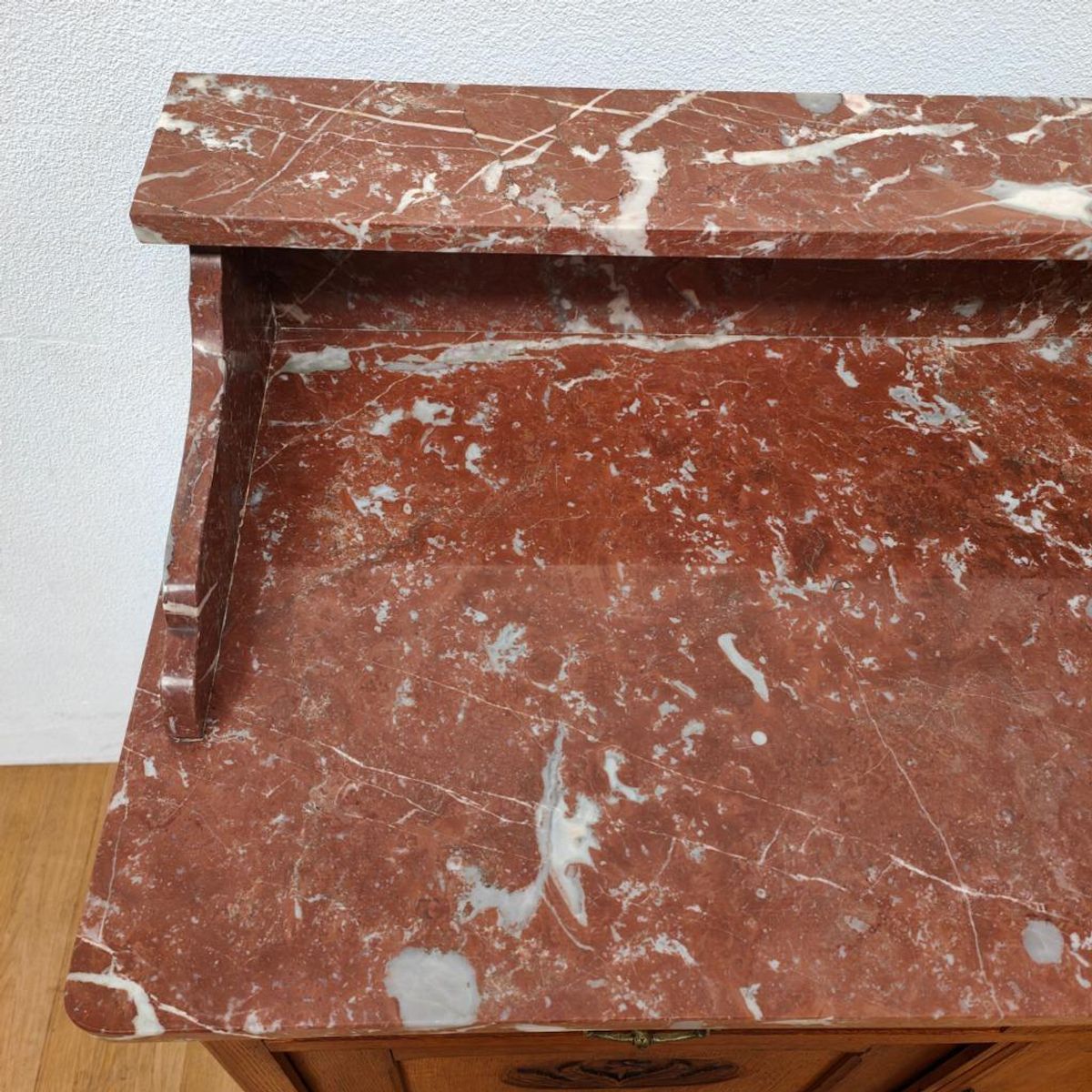 Vintage Antiek Dressoir Commode Ladekast Badkamermeubel Met Marmer Blad 611 image 10