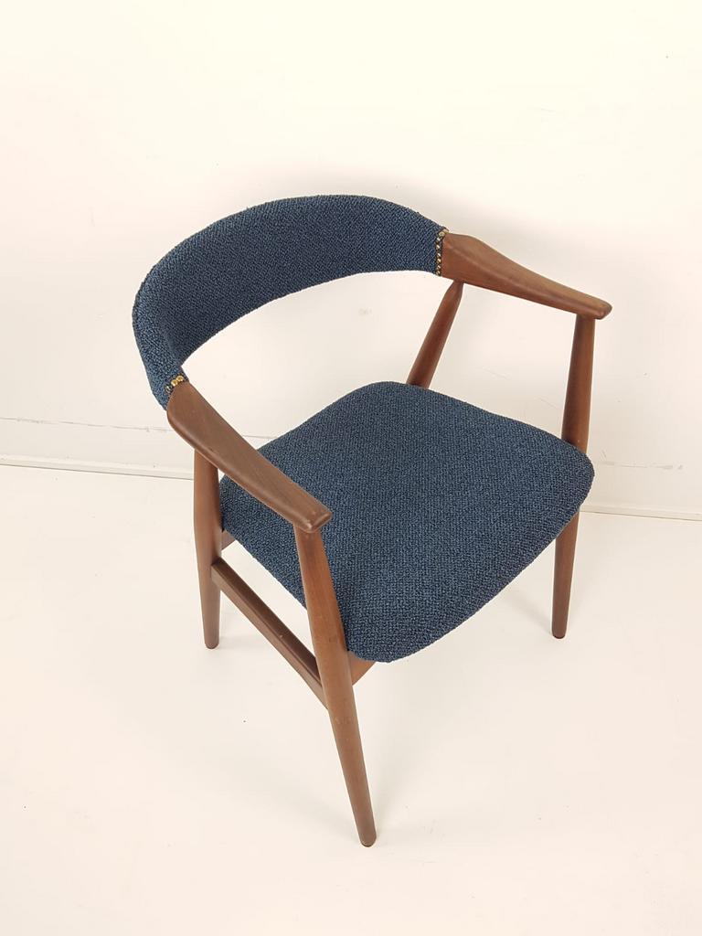 Deense Vintage Farstrup Stoel Blauw Model 213 Thomas Harlev image 7