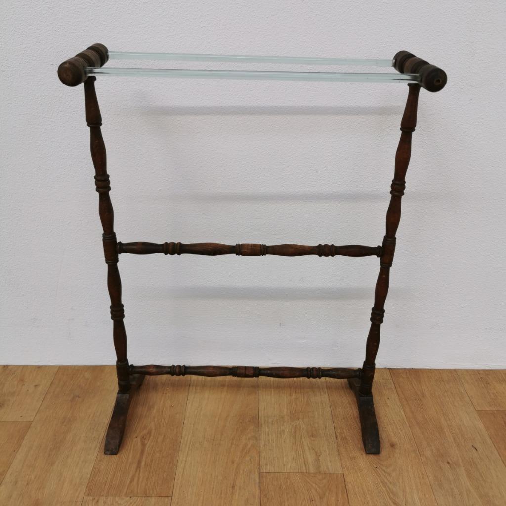 Vintage Antieke Houten Handdoekenrek Badkamer Rek image 2