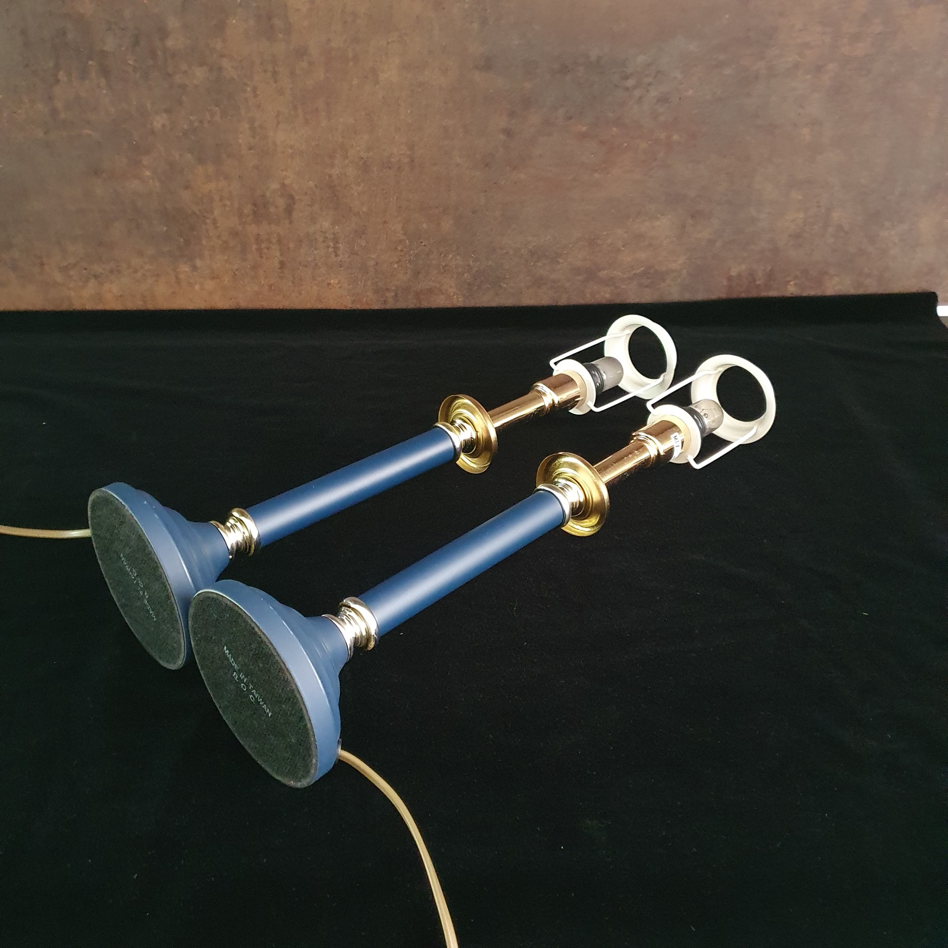 Tafellamp - Bedlamp - Kastlamp - Blauw - Metaal - Met Kap - 2 Stuks. image 10
