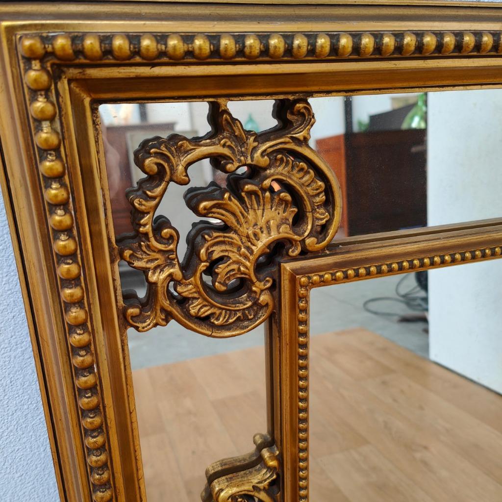 Grote Vintage Goudkleurige Spiegel, Schouwspiegel Badkamerspiegel 103 image 5