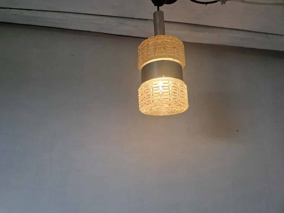 Vintage Space Age Hanglamp Glas En Chroom Design image 4
