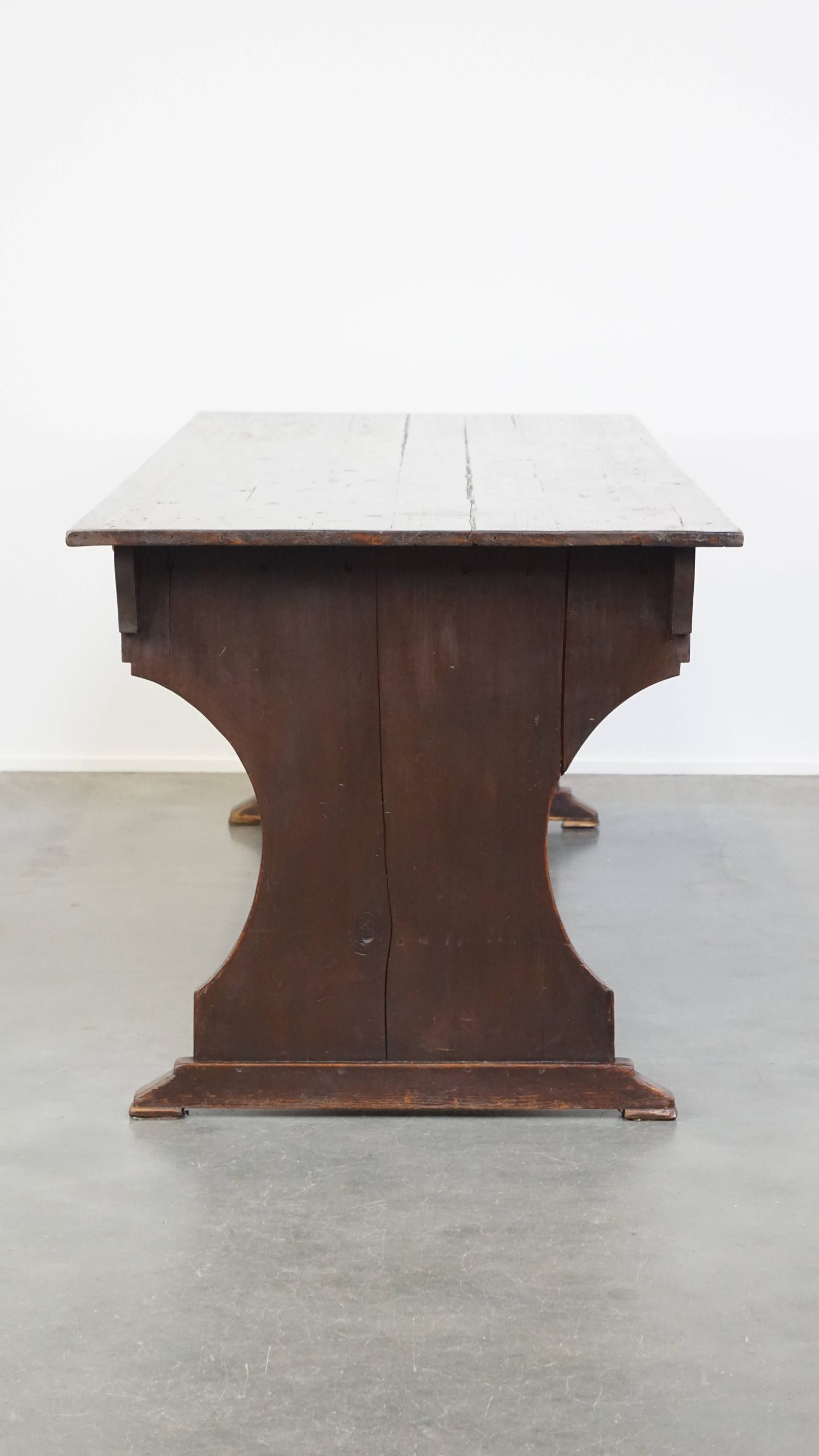 Prachtige Antieke Engelse Pinewood Kloostertafel Uit De 19E Eeuw Met Mooie Originele Details image 7