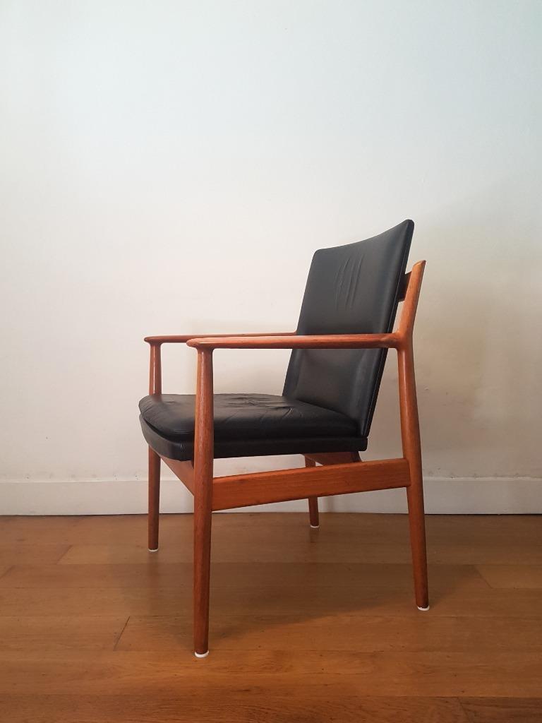 Vintage Arne Vodder 341 Fauteuil In Teak En Leer image 9